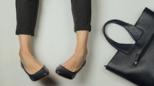 Black high heel shoes