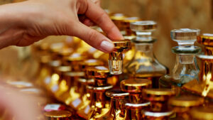Glass perfume bottles