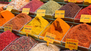 Spices in Egyptian Bazaar Istanbul